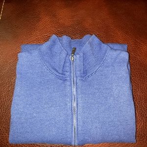 Men's Carnoustie  1/4 Zip Pullover Sweater Vest Blue Large Cotton